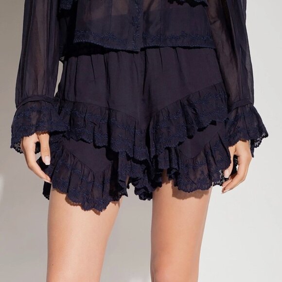 [Isabel Marant] locadi shorts / navy Ruffled - Picture 2 of 8